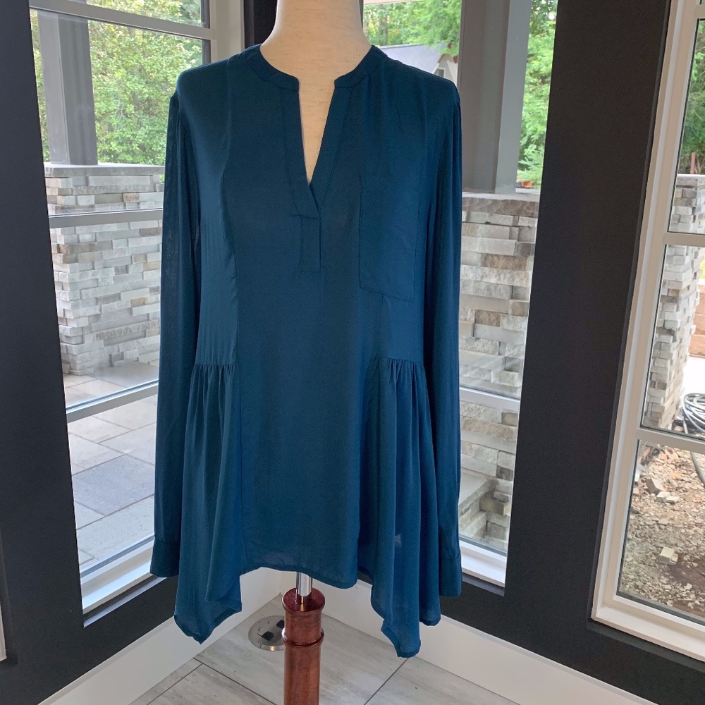 Anthropologie Maeve Teal Blouse